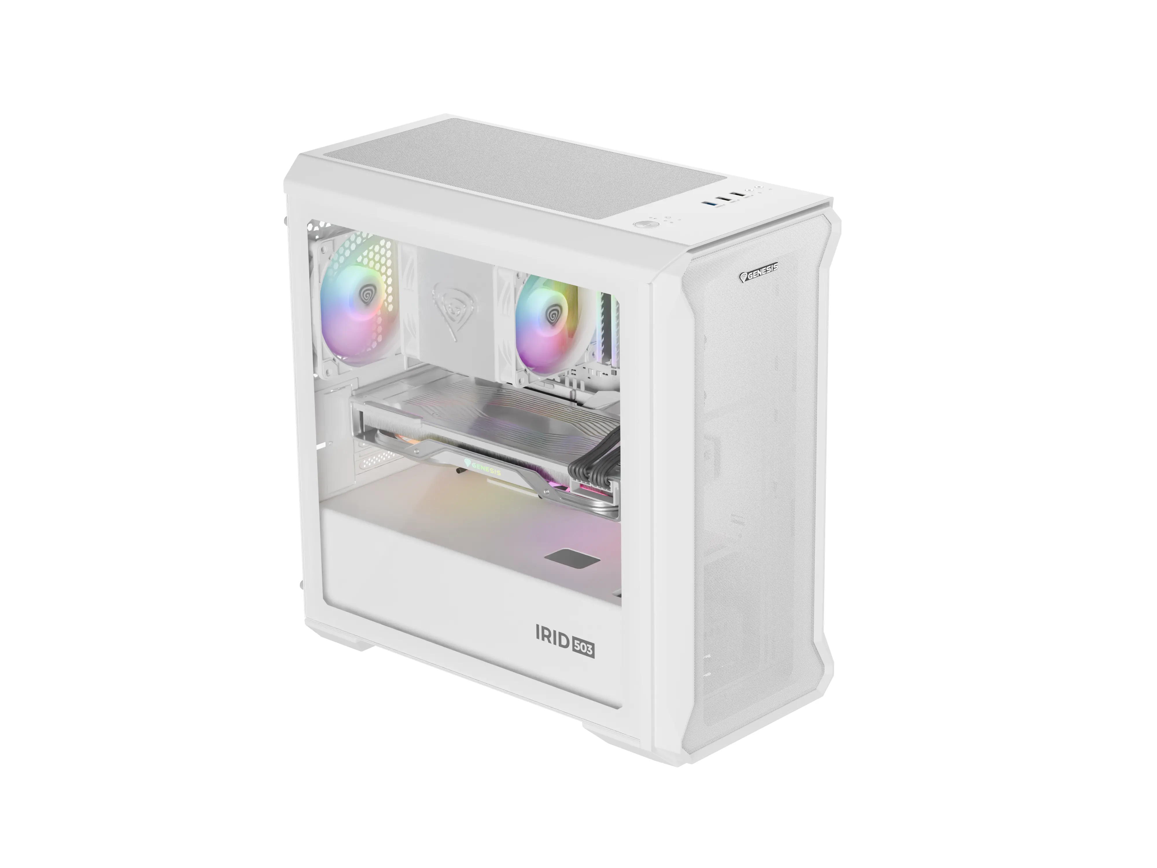 Obudowa Genesis Irid 503 ARGB Lite Biały