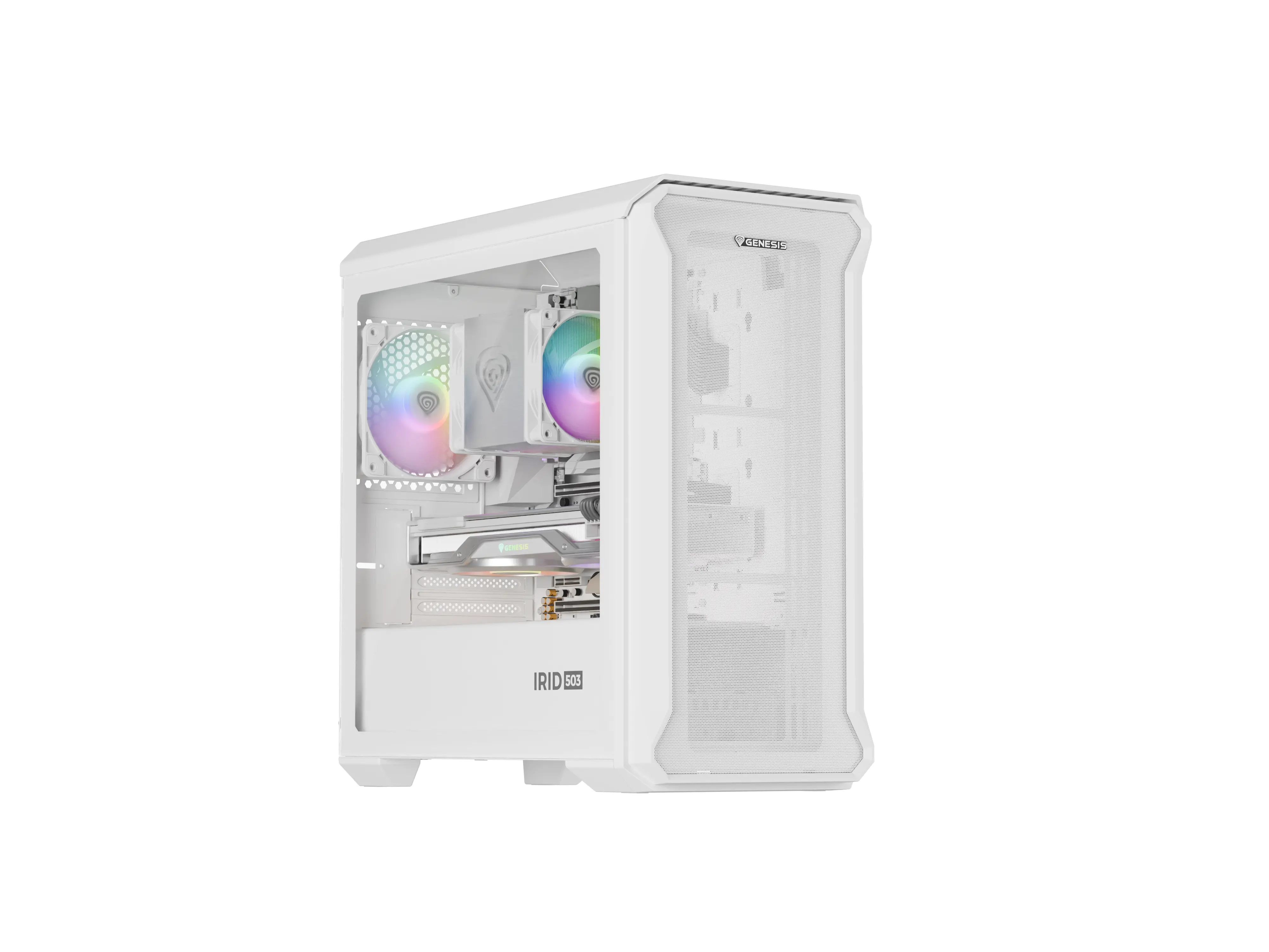 Obudowa Genesis Irid 503 ARGB Lite Biały