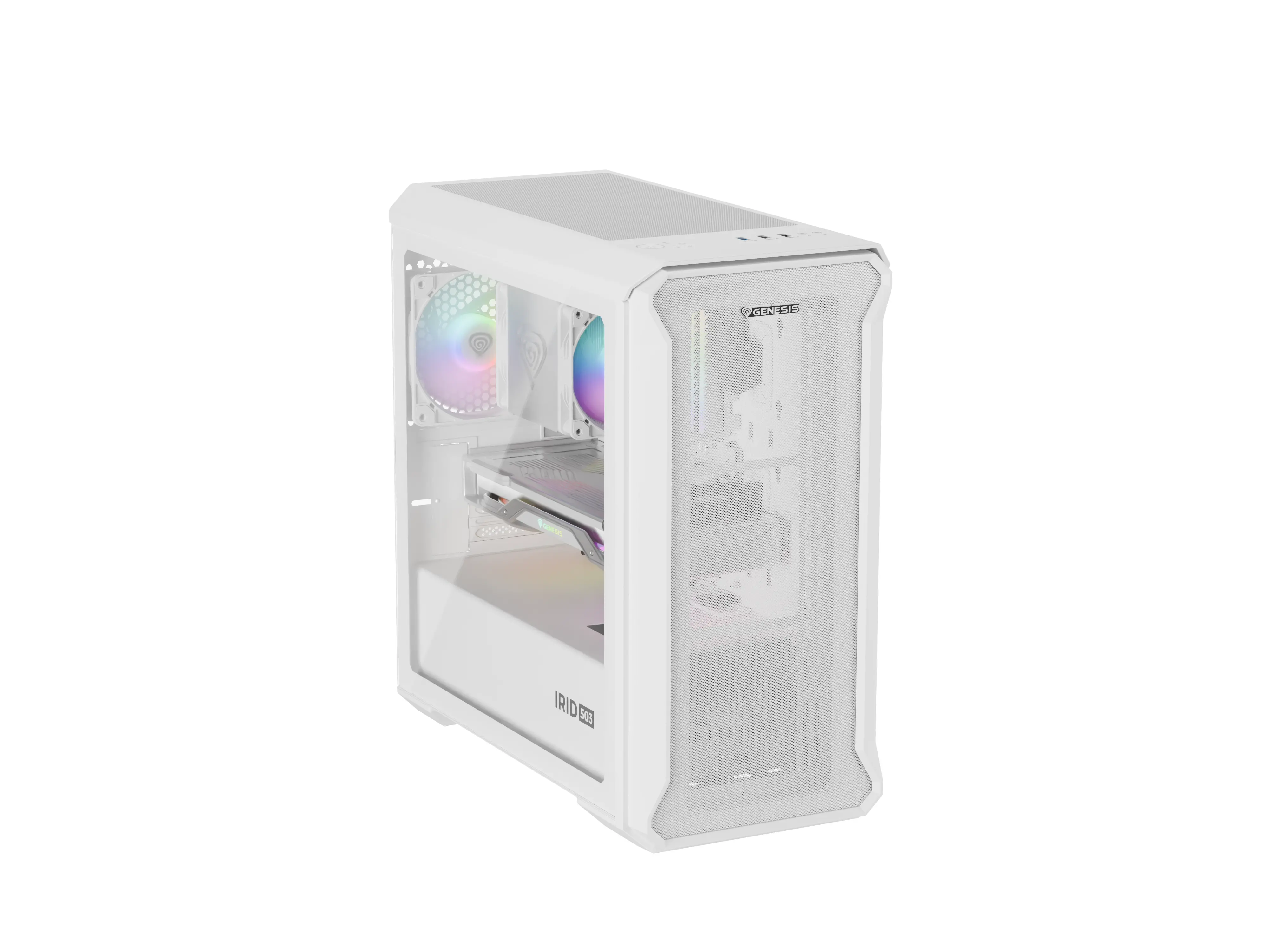 Obudowa Genesis Irid 503 ARGB Lite Biały