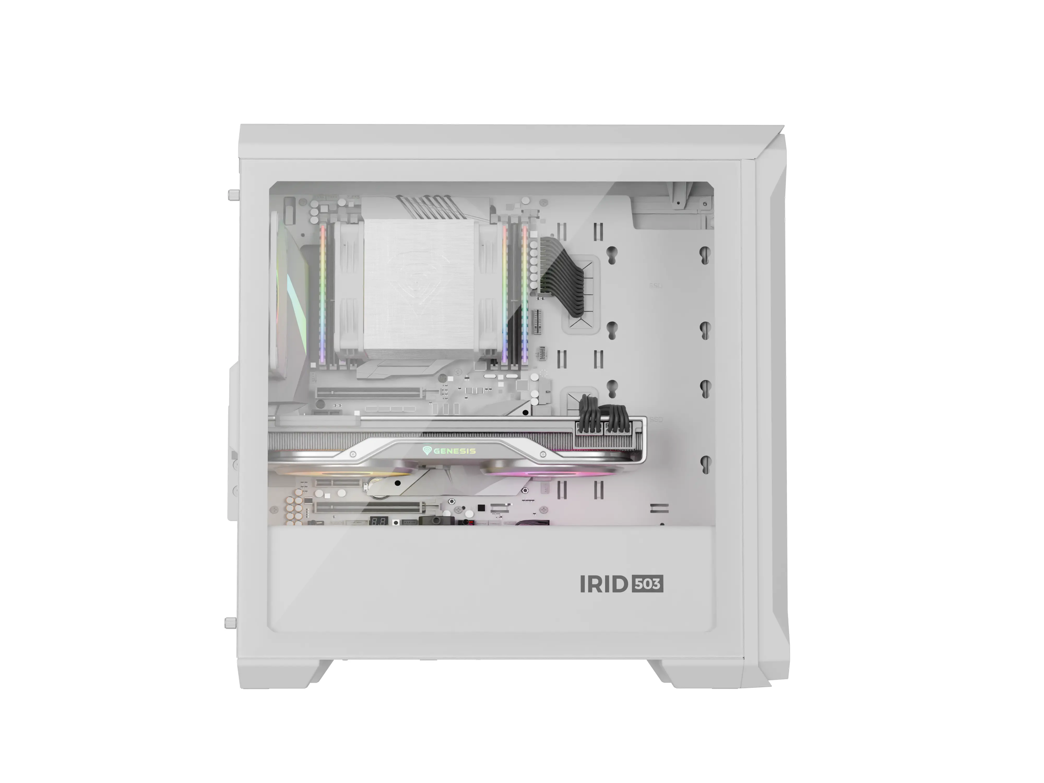 Obudowa Genesis Irid 503 ARGB Lite Biały
