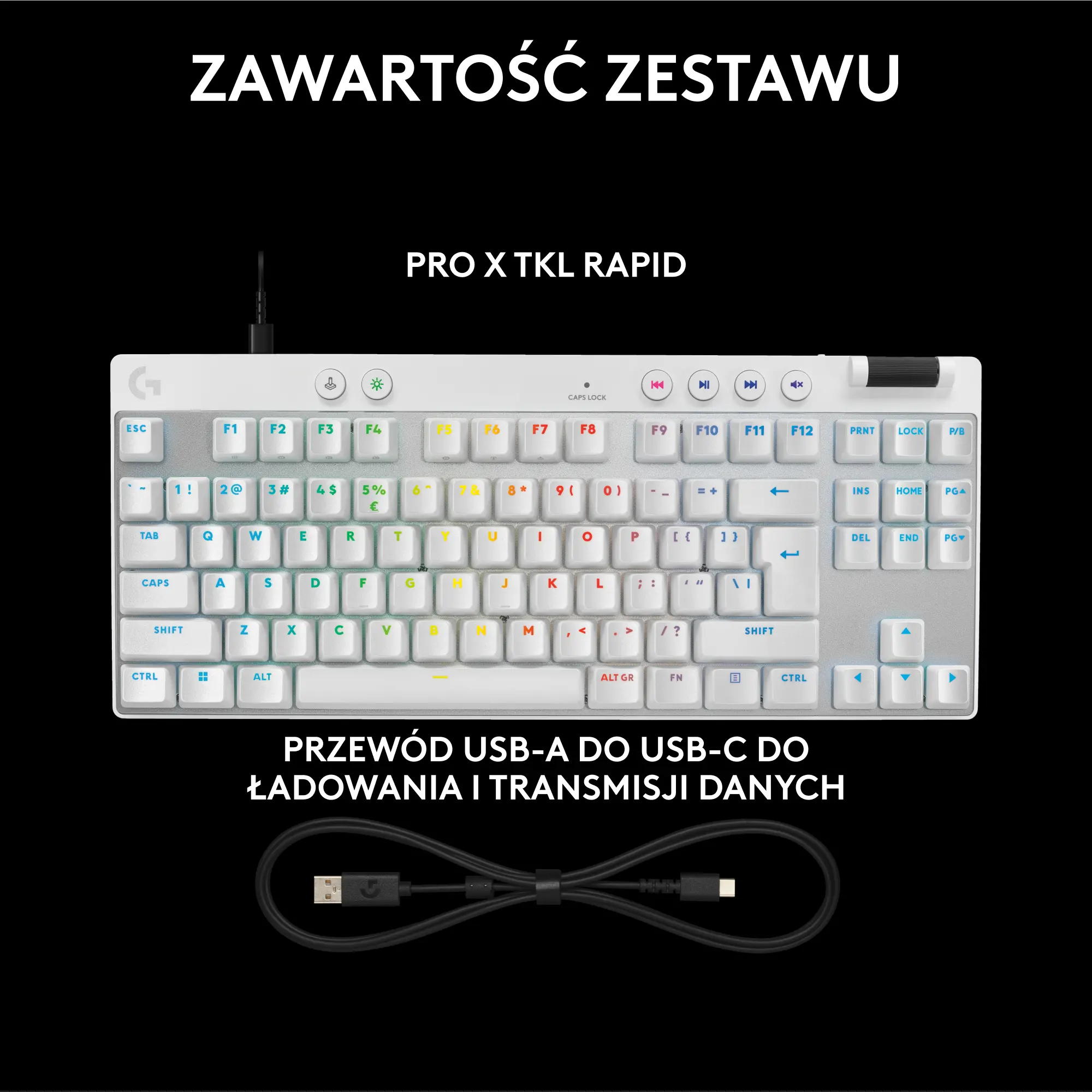 Klawiatura Logitech Pro X TKL Rapid Biały