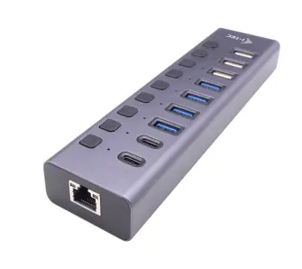 Hub USB i-Tec CACHARGEHUB9LAN Szary