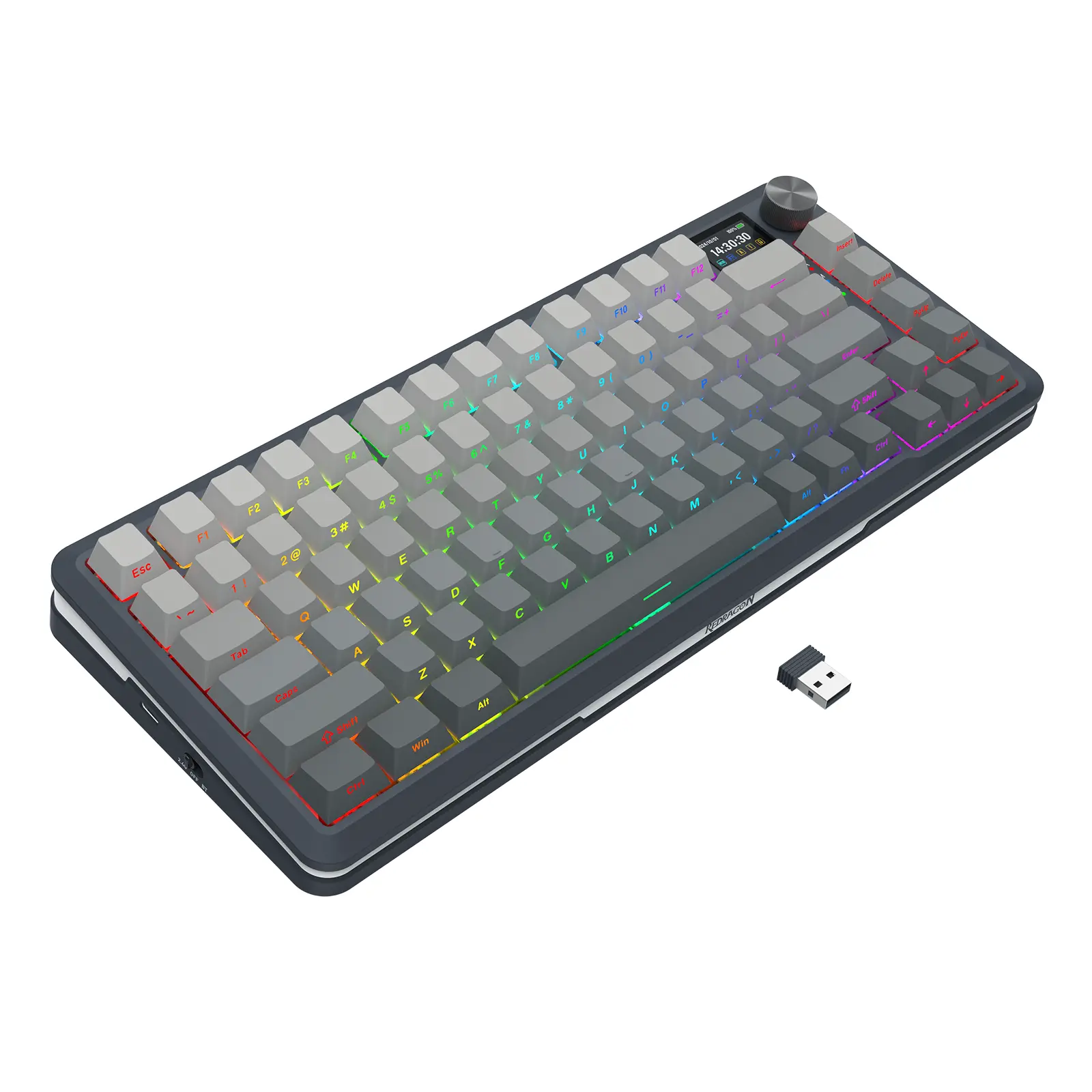 Klawiatura mechaniczna Redragon K708GG-RGB-PRO Flekact Leopard Switch Szary