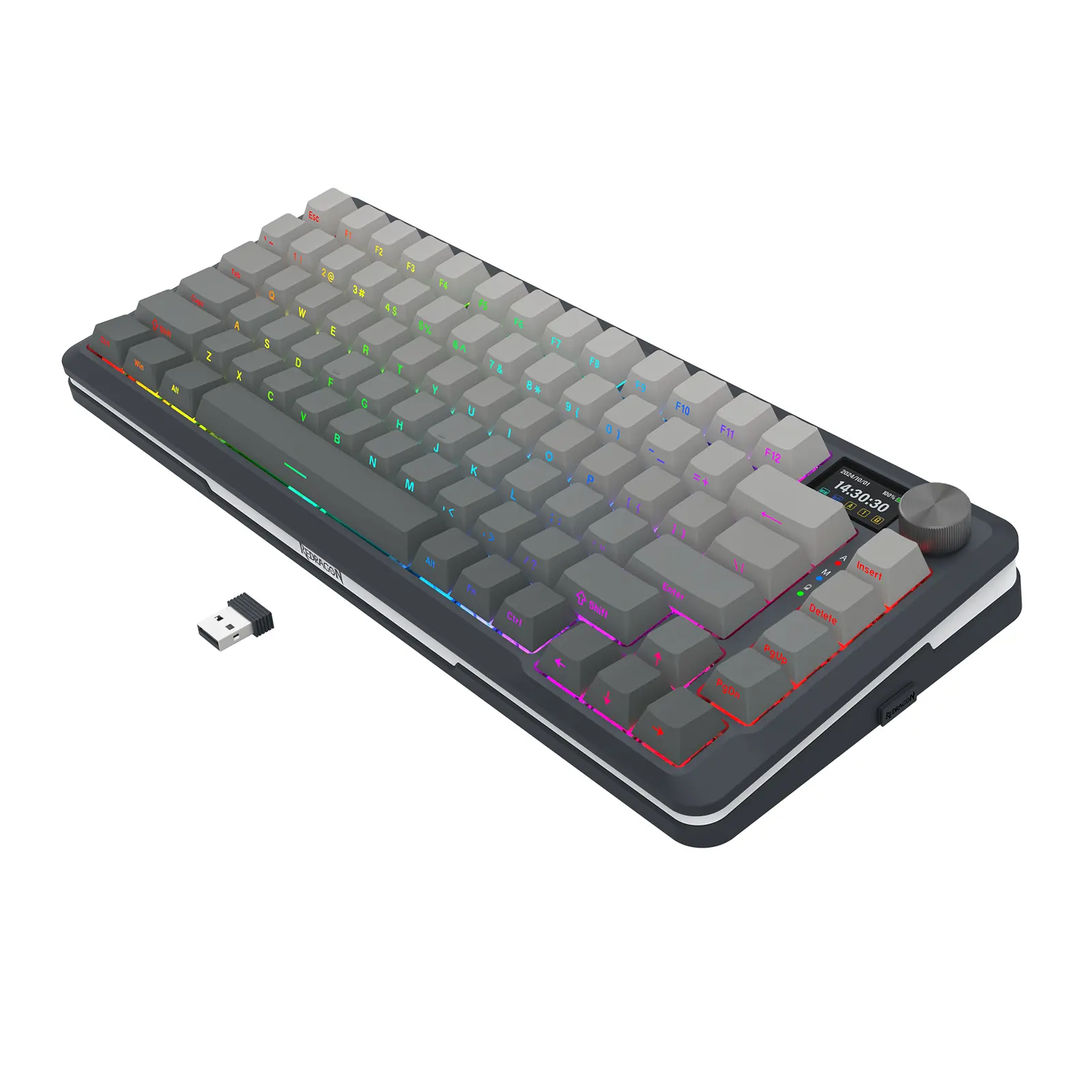 Klawiatura mechaniczna Redragon K708GG-RGB-PRO Flekact Leopard Switch Szary