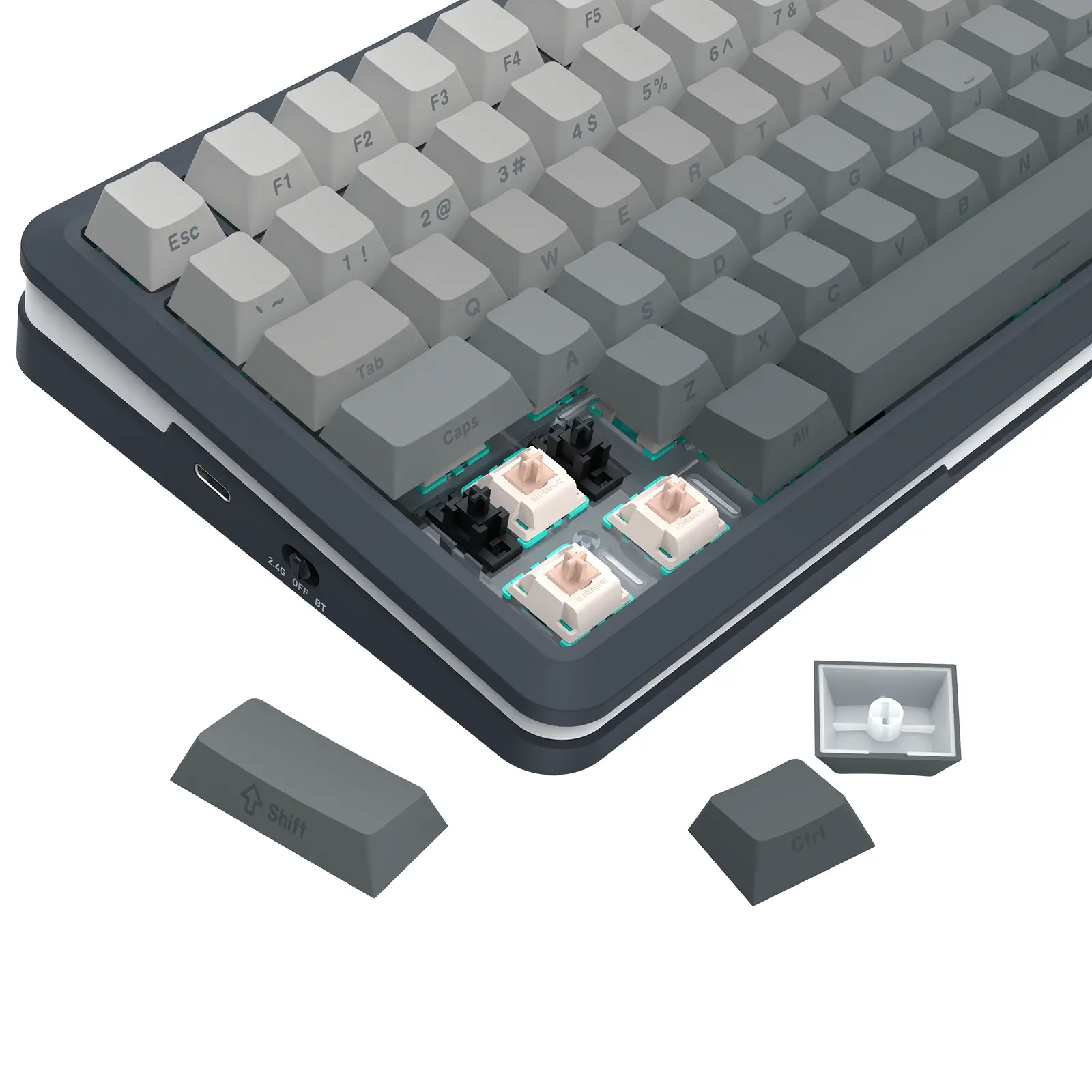 Klawiatura mechaniczna Redragon K708GG-RGB-PRO Flekact Leopard Switch Szary