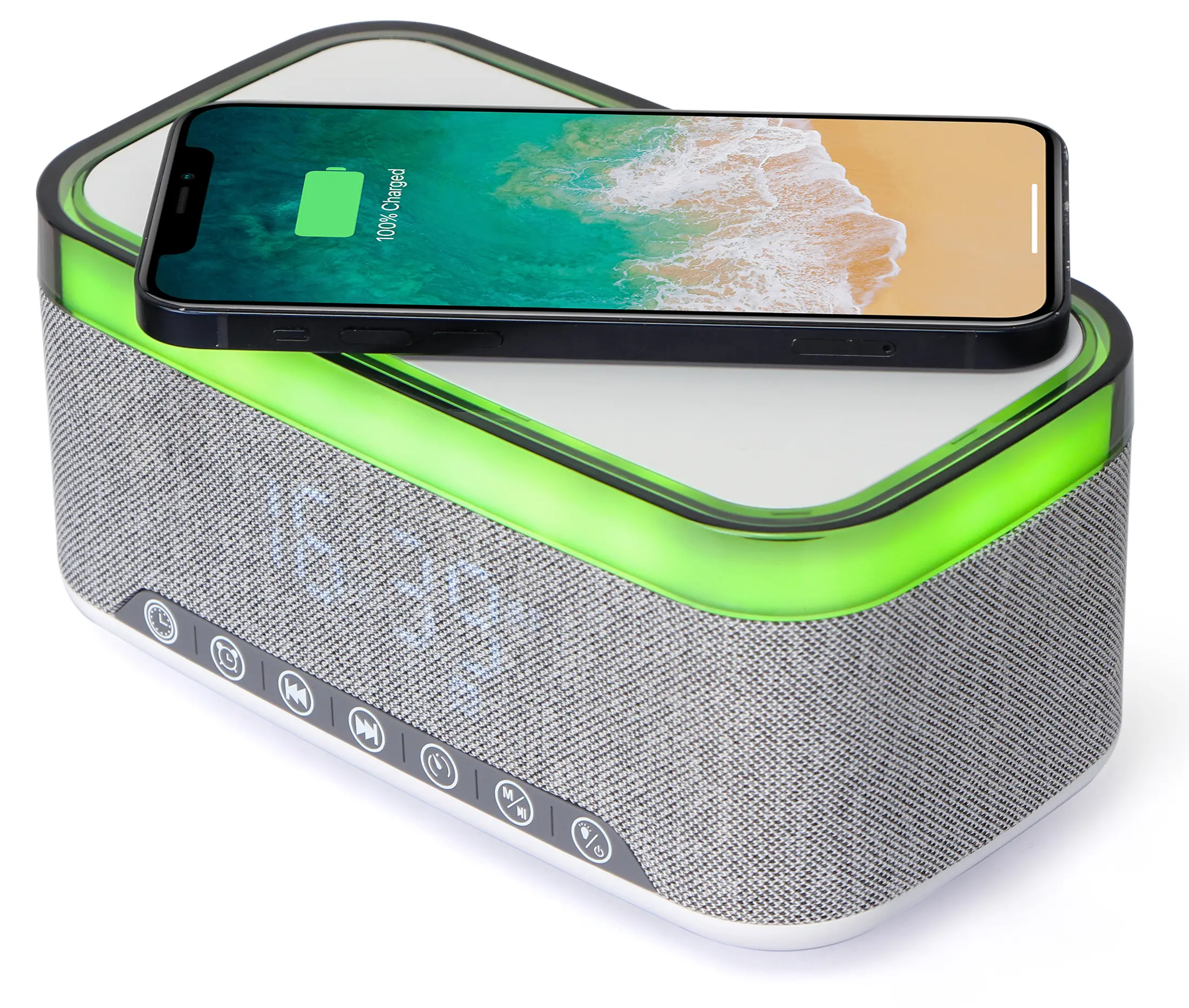 Radiobudzik Gembird DAC-SPKBT-QC15-GR Biały