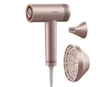 Suszarka do włosów Philips Hair Dryer Seria 8000 BHD837/10 Jonizacja Dyfuzor Zimny nawiew 1400W 3 prędkości 4 temperatury