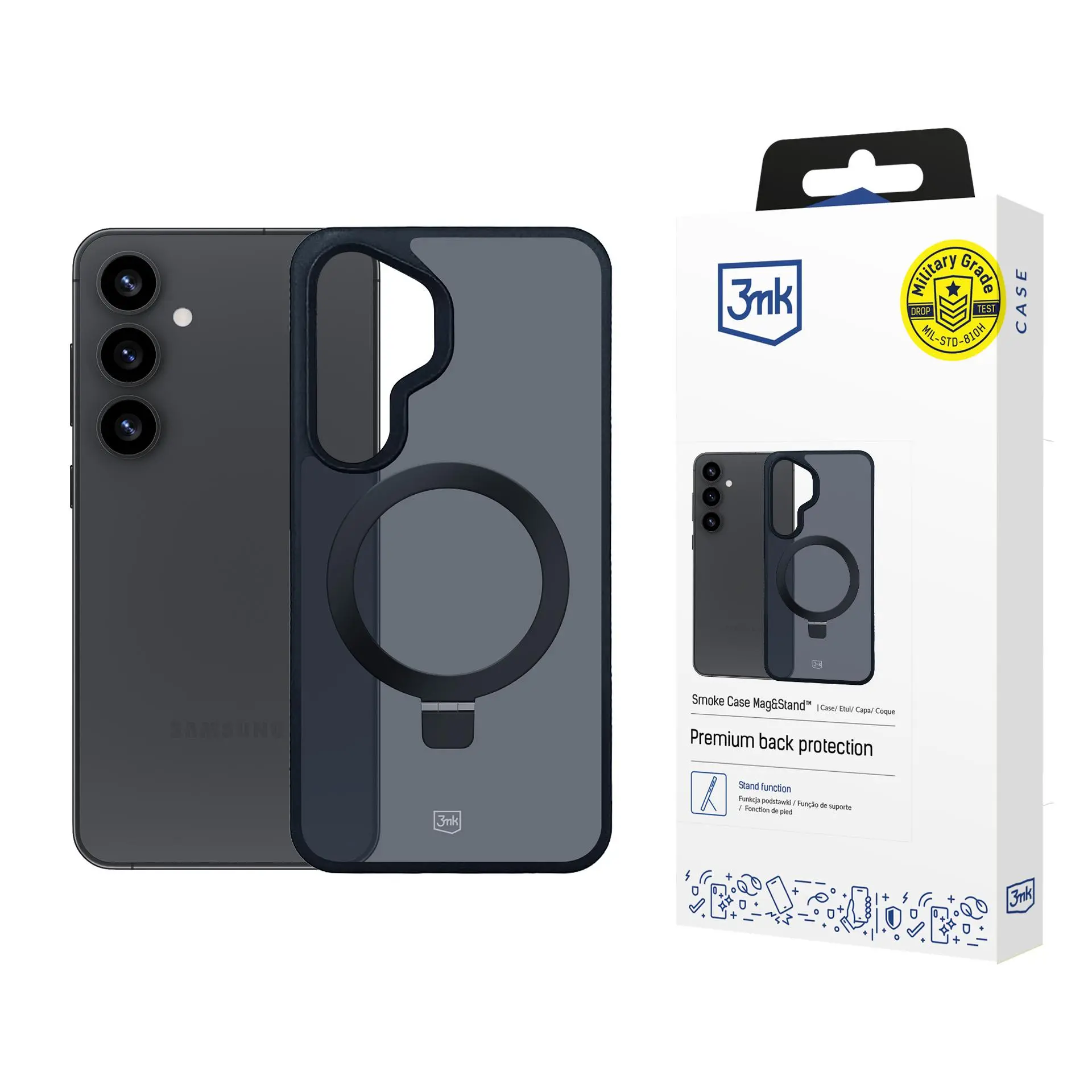 Etui 3mk Smoke Case Mag&Stand do Samsung Galaxy S25
