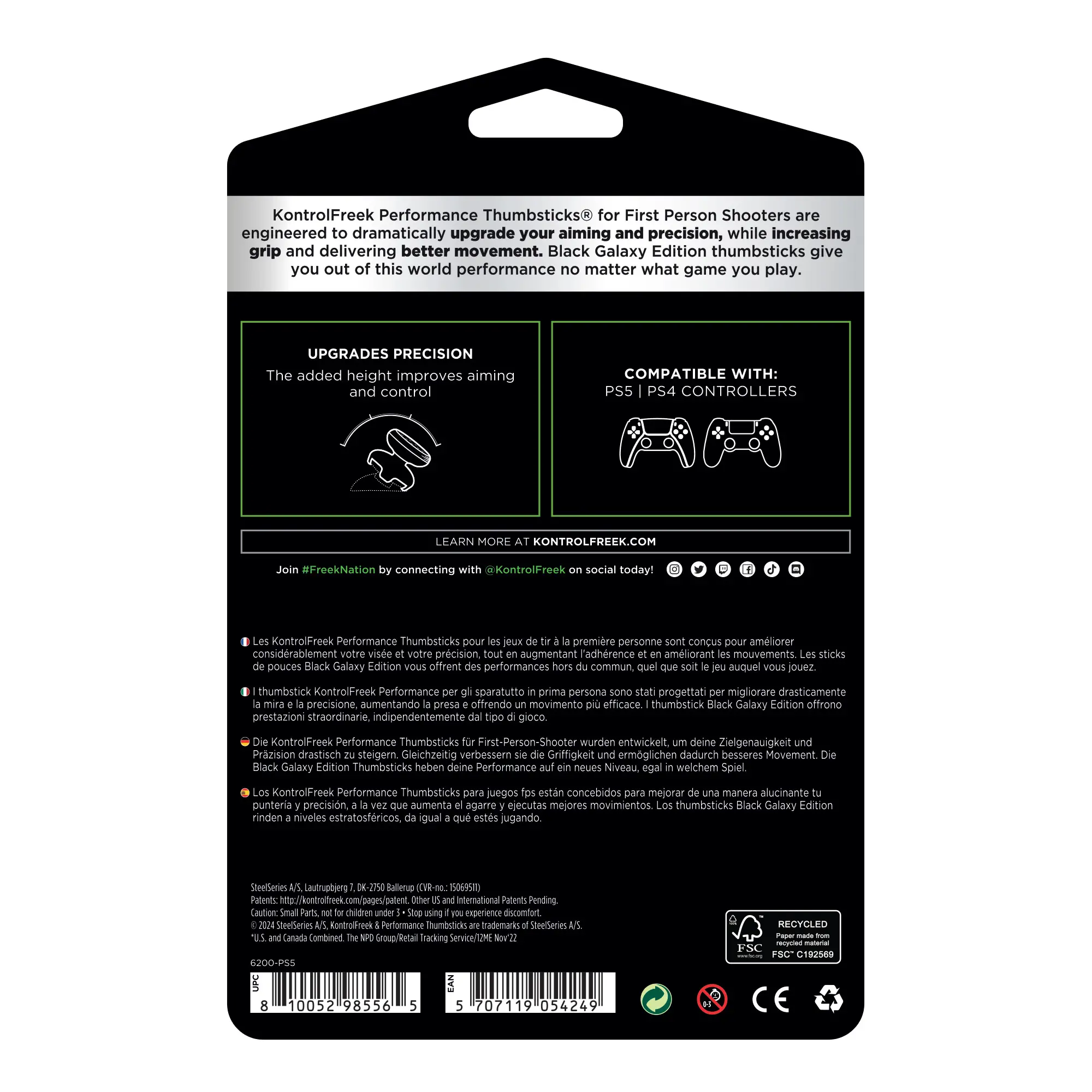 Nakładka SteelSeries Kontrolfreek 6204-PS5 Aim Boost Kit Black Galaxy Edition