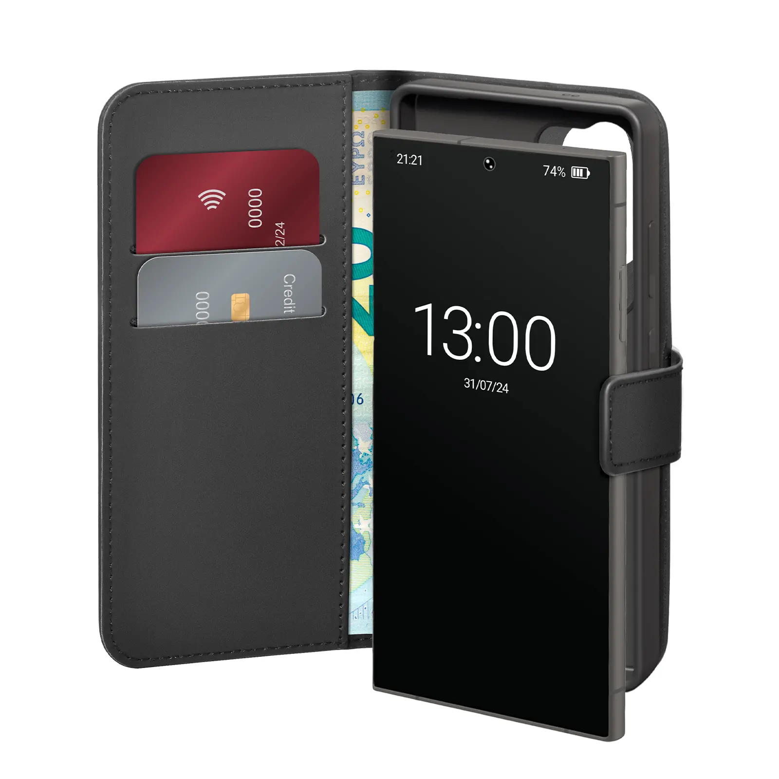 Etui Puro Case Wallet Stand do Galaxy S25 Ultra Czarny