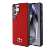 Lacoste Iconic Petit Pique Woven Logo MagSafe do Galaxy S25 Ultra Czerwony