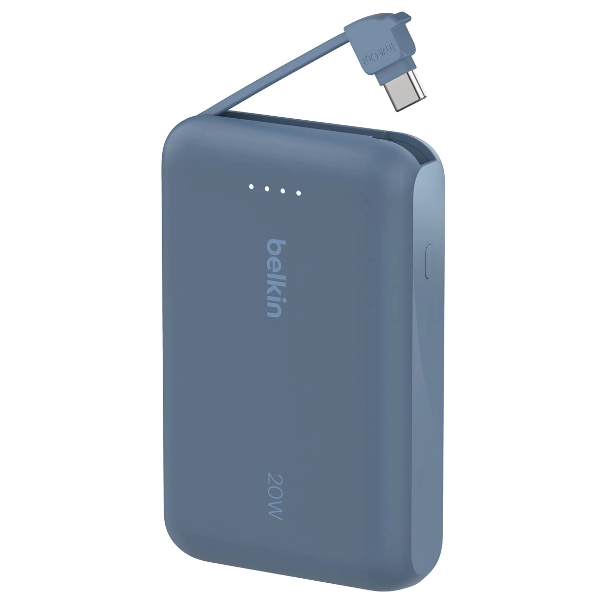 Powerbank Belkin BPB021HQBL 10000mAh, 20W, Wbudowany kabel USB-C, Niebieski