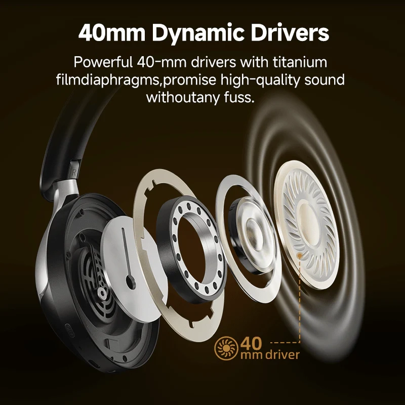 Słuchawki bezprzewodowe QCY H3 Pro ANC Nauszne Bluetooth 5.4 Fioletowy