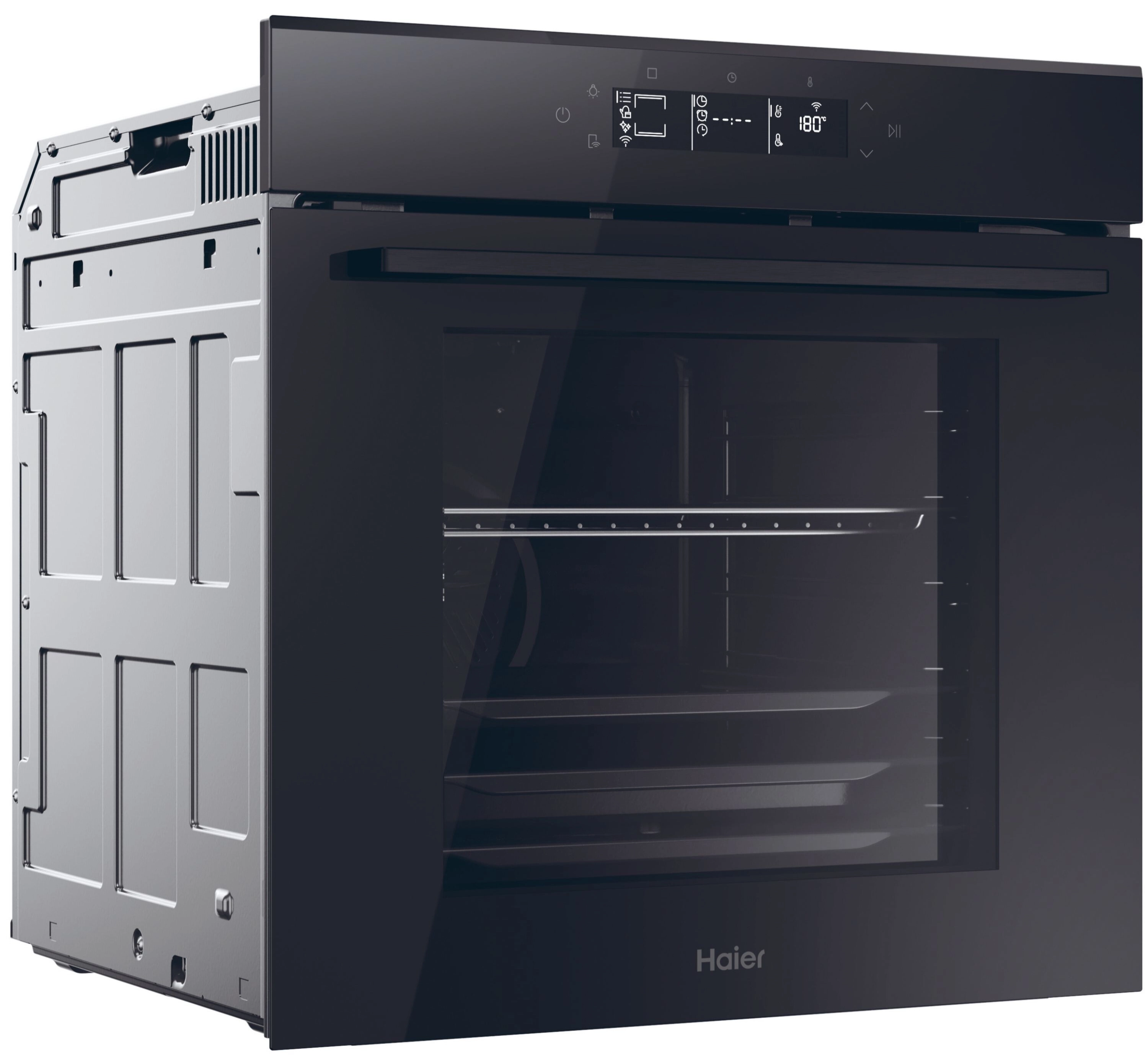 Piekarnik elektryczny Haier ID Seria 2 H6 ID25G5HTB1 Termoobieg AirFry Termosonda Zdalne sterowanie Czarne szkło