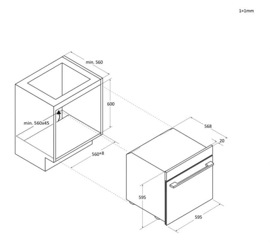 Piekarnik elektryczny Haier ID Seria 2 H6 ID25G5HTB1 Termoobieg AirFry Termosonda Zdalne sterowanie Czarne szkło