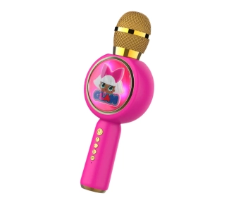 Mikrofon z głośnikiem Bluetooth OTL Technologies LOL Suprise! GLAM! PopSing LED Light Up Wireless Karaoke 5W Ciemnoróżowy