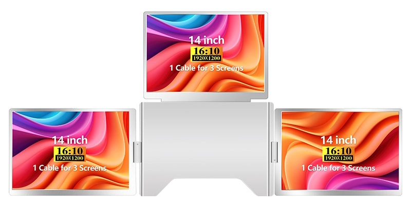 Monitor Extralink Smart Life S780 3-Screen 14" Full HD IPS 50Hz do laptopa 12" do 18,5"