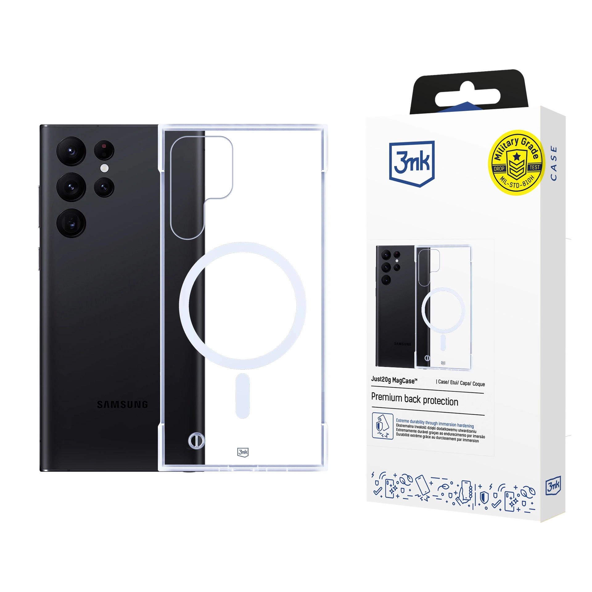 Etui 3mk Just20g Clear Case do Galaxy S22 Ultra Przezroczysty