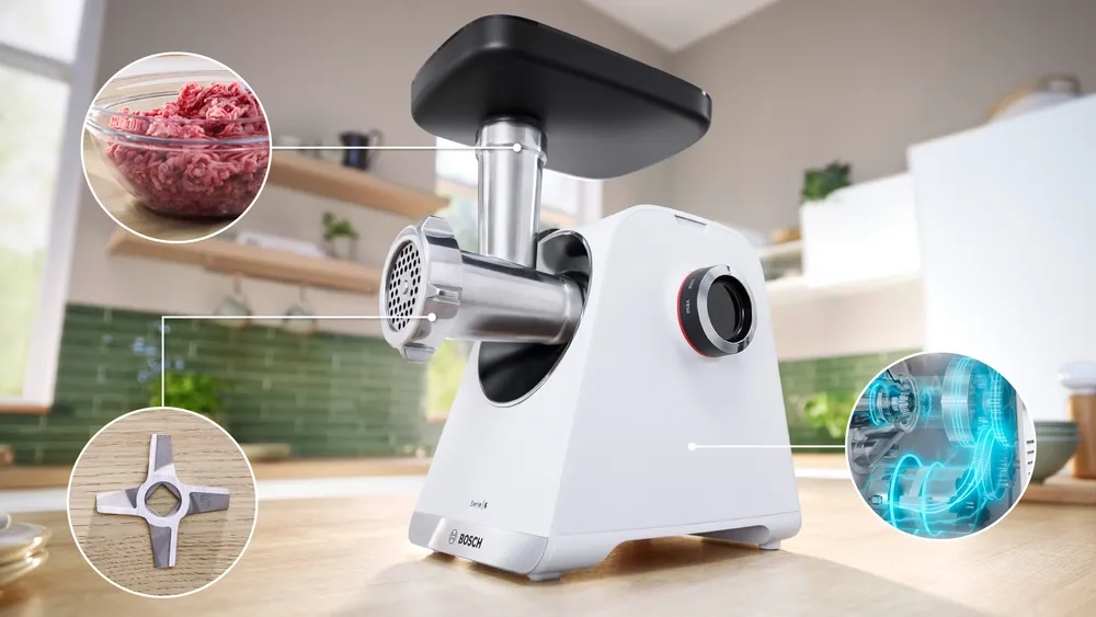 Maszynka do mięsa Bosch MultiPower Series 6 MFWS609W 2100W 3 sitka