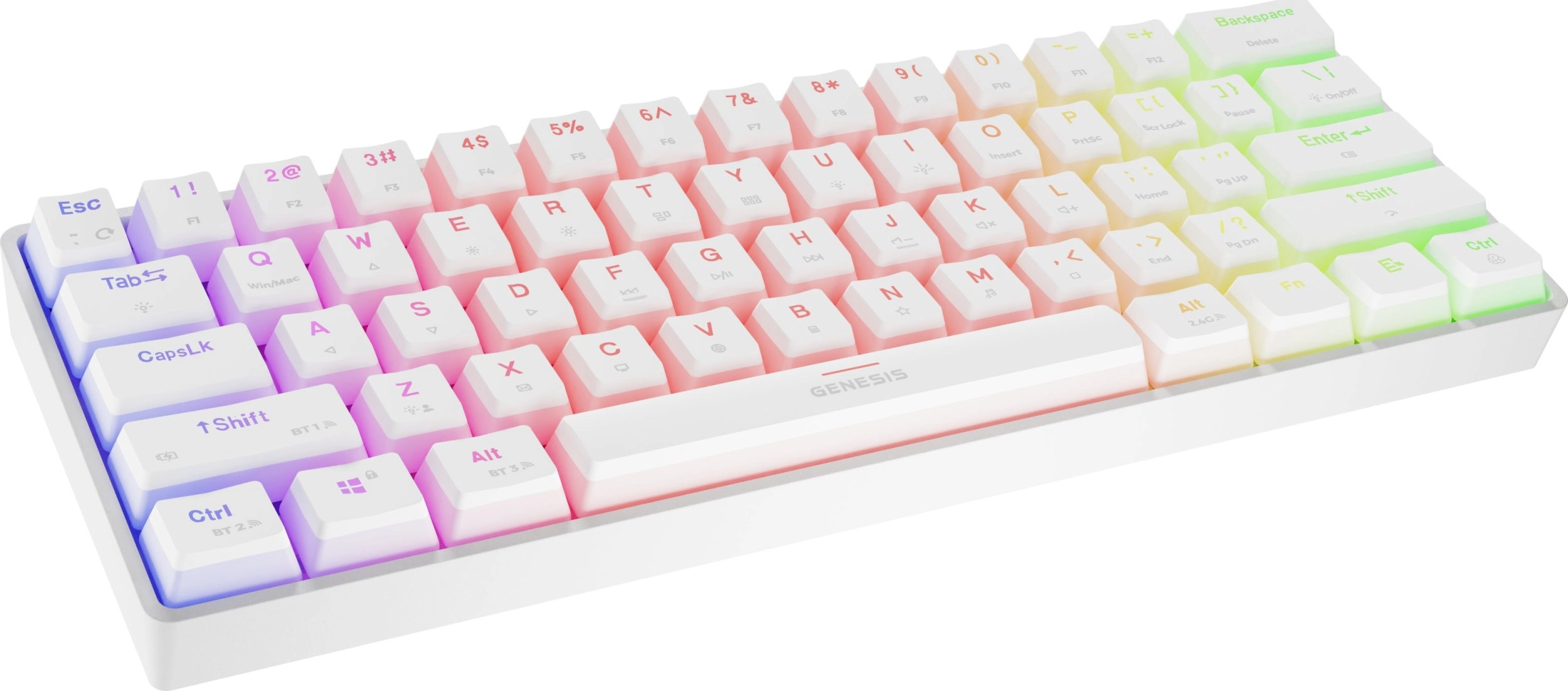 Klawiatura mechaniczna Genesis Thor 660 G2 Gateron Brown Biały
