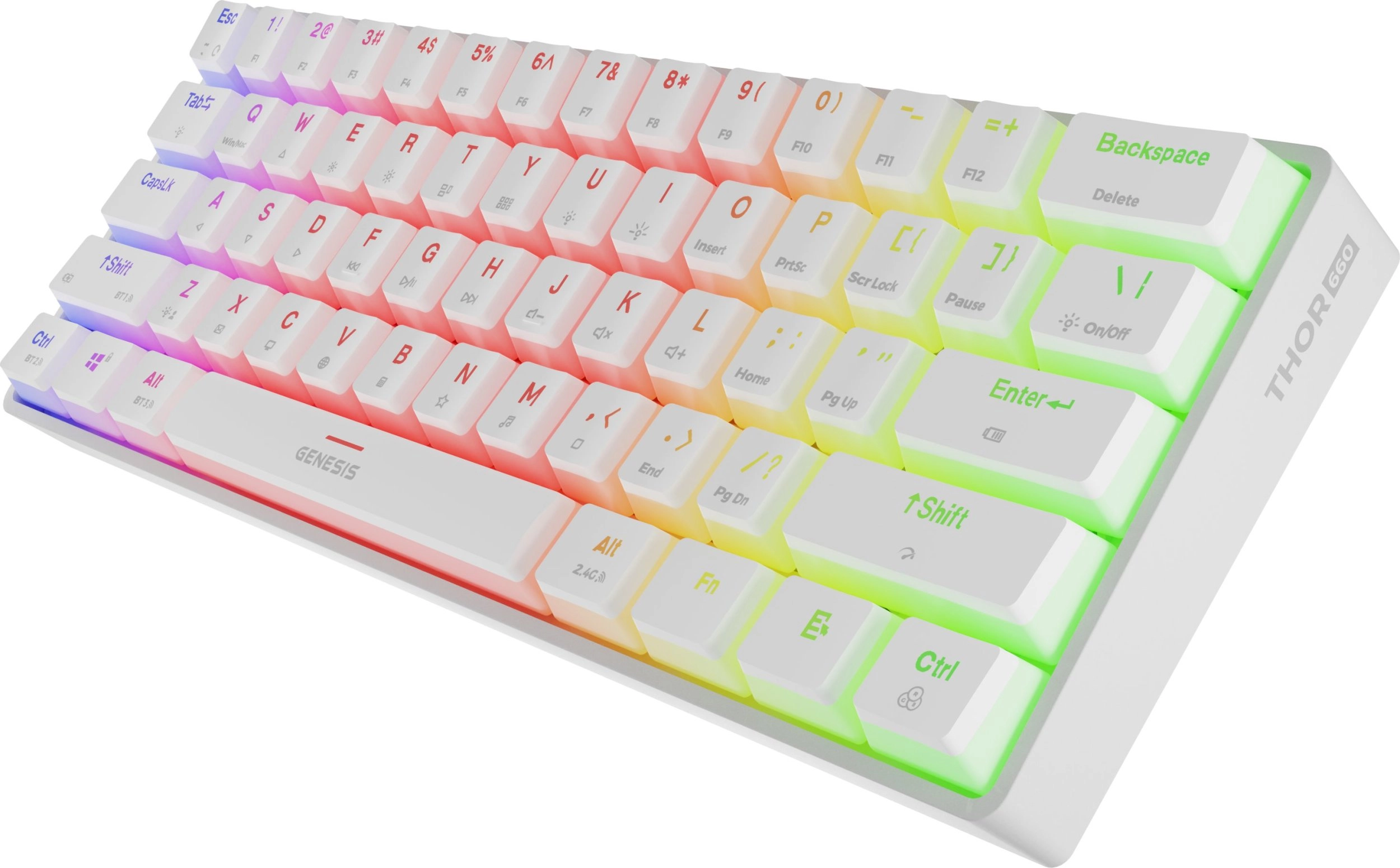 Klawiatura mechaniczna Genesis Thor 660 G2 Gateron Brown Biały
