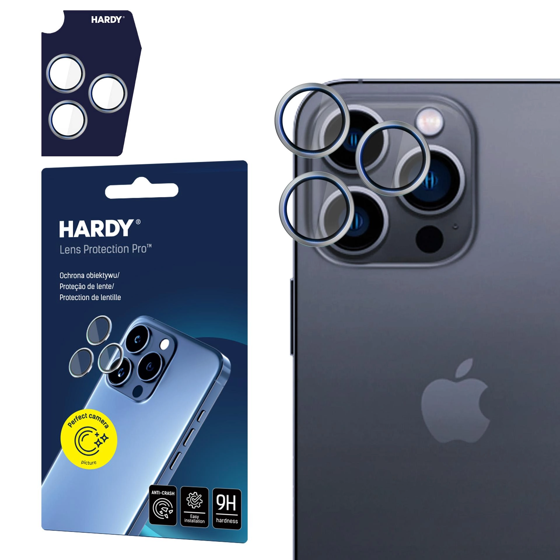Szkło hartowane 3mk HARDY Lens Protection Pro Silver do iPhone 16 Pro / 16 Pro Max