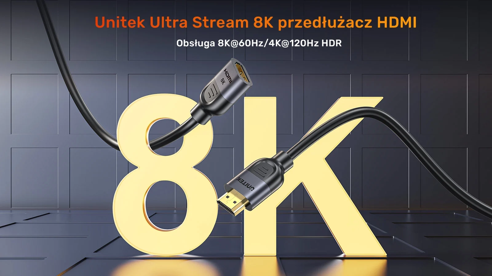 Przedłużacz HDMI Unitek C11091AGY01-1.5M (M-F) 2.1, 8K 1,5m