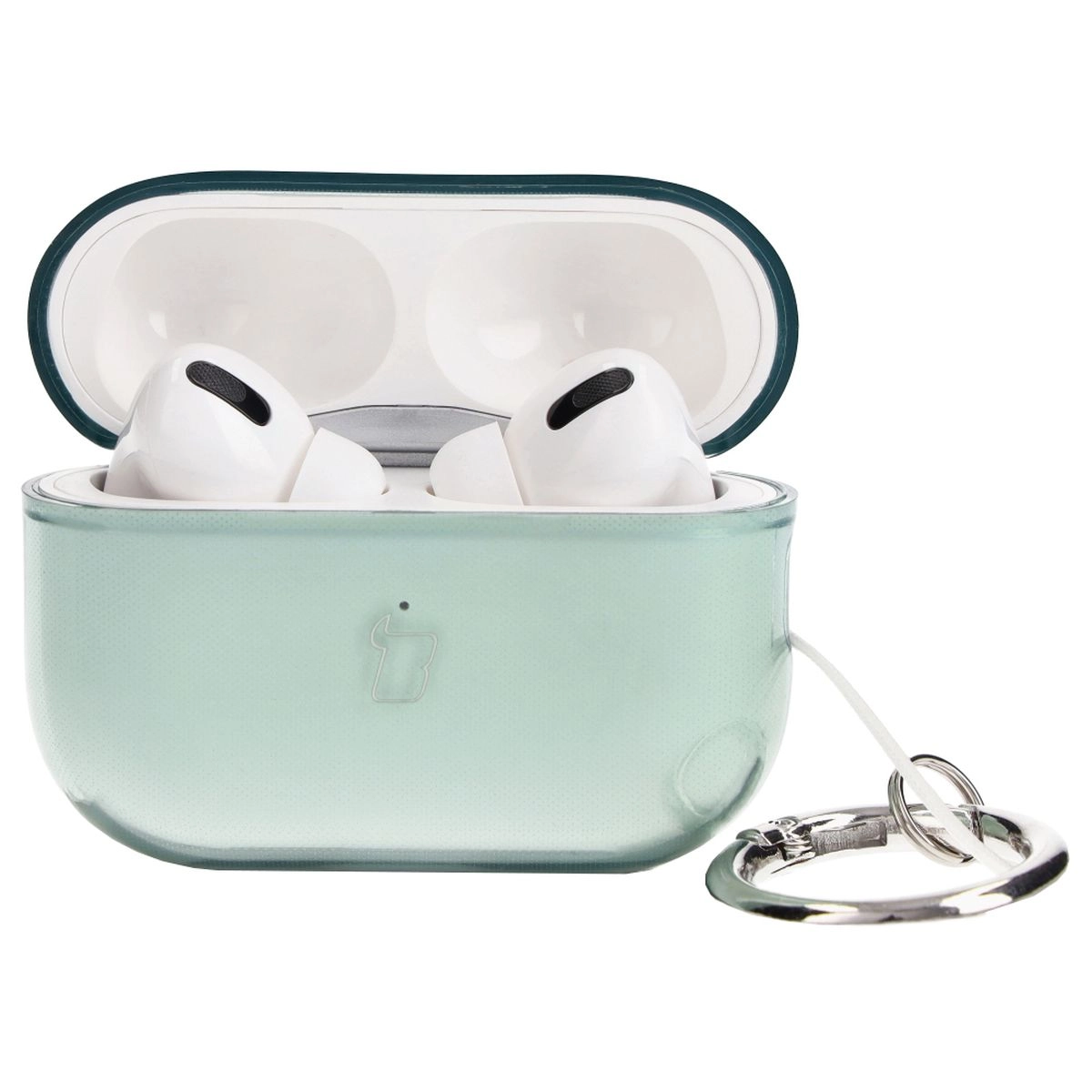 Etui na słuchawki Bizon Elastyczne z karabińczykiem do Airpods Pro 2 Przezroczysto-zielony