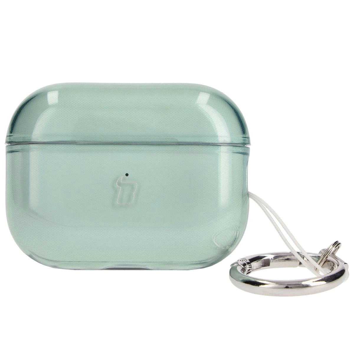 Etui na słuchawki Bizon Elastyczne z karabińczykiem do Airpods Pro 2 Przezroczysto-zielony