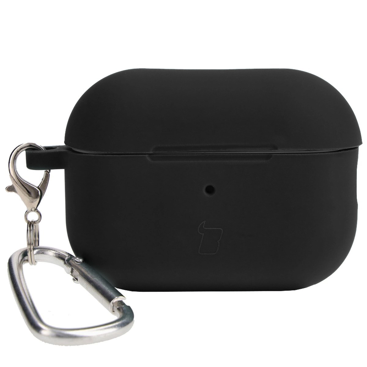 Etui na słuchawki Bizon Silikonowe z karabińczykiem do AirPods Pro 2 Czarny