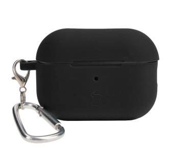 Etui na słuchawki Bizon Silikonowe z karabińczykiem do AirPods Pro 2 Czarny
