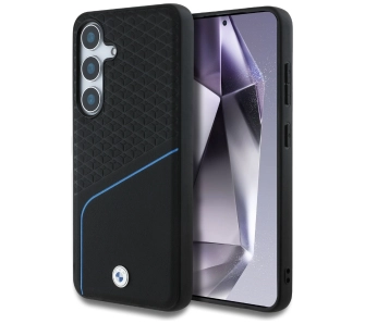 Etui BMW Leather Textured and Smooth MagSafe do Galaxy S25 Czarny