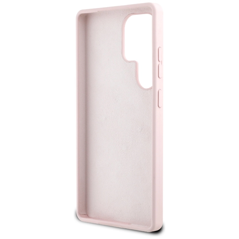 Etui Guess Silicone Big 4G Logo Bottom Script Galaxy S25 Ultra Różowy