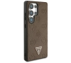 Etui Guess Grained Hot Stamp Peony Pattern Triangle Logo MagSafe do Galaxy S25 Ultra Brązowy