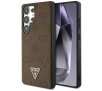 Etui Guess Grained Hot Stamp Peony Pattern Triangle Logo MagSafe do Galaxy S25 Ultra Brązowy