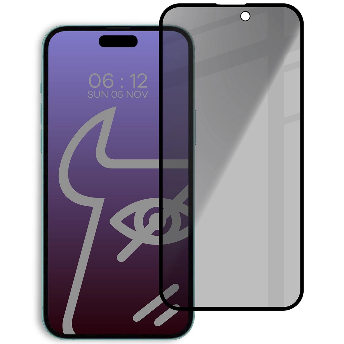 Szkło hartowane Bizon prywatyzujące pełne Edge Shadow do iPhone 15 Plus Przyciemniane