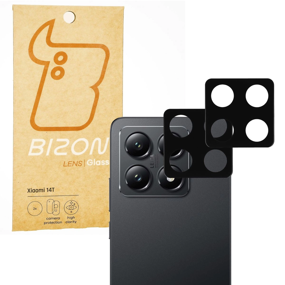 Szkło ochronne Bizon na aparat Lens do Xiaomi 14T 2 sztuki