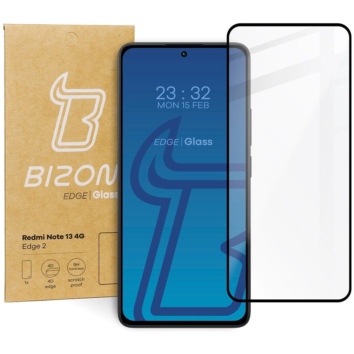 Szkło hartowane Bizon pełne Edge 2 do Xiaomi Redmi Note 13 4G