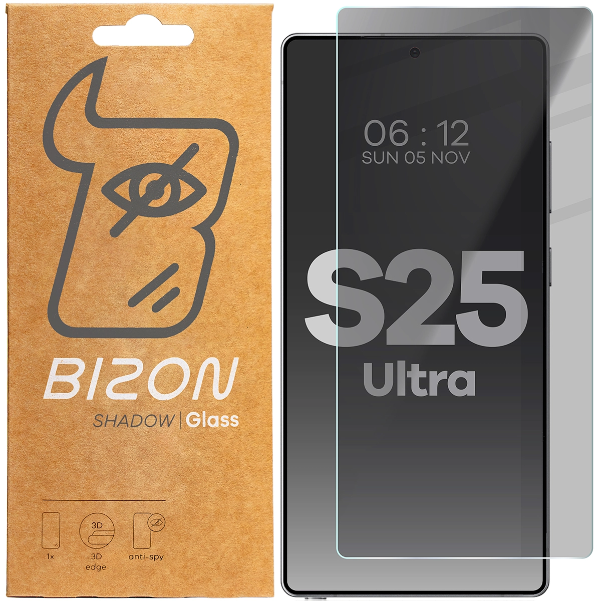 Szkło hartowane Bizon prywatyzujące Clear Shadow do Galaxy S25 Ultra Przyciemniane