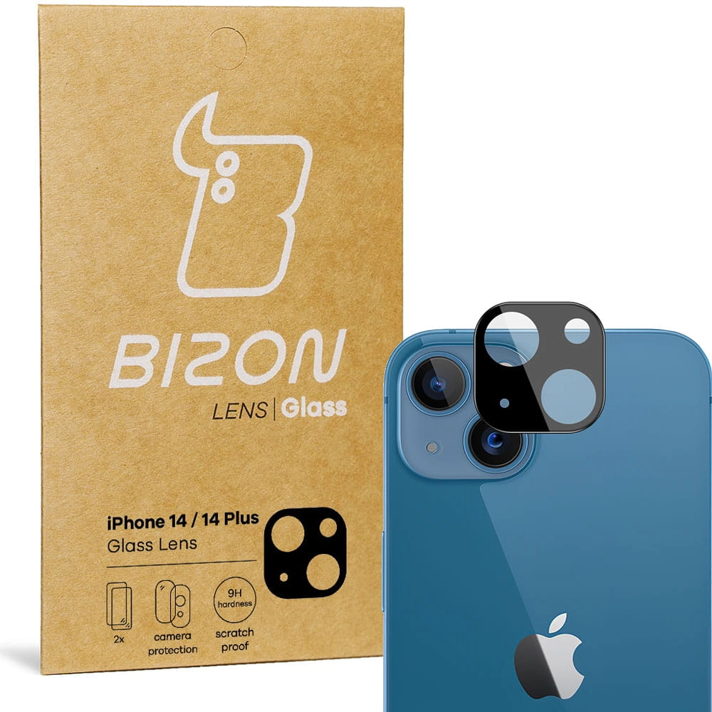 Szkło ochronne Bizon na aparat Lens dla iPhone 14/14 Plus 2 sztuki