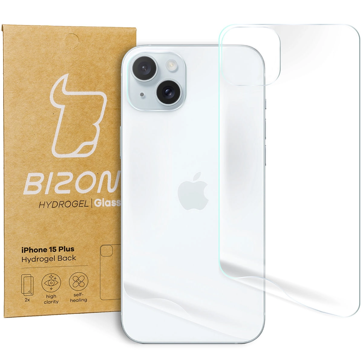 Folia hydrożelowa Bizon na tył Hydrogel do iPhone 15 Plus 2 sztuki