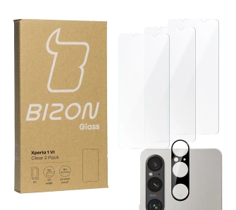Zestaw ochronny Bizon 3x szkło + szybka na aparat Clear 2 Pack do Sony Xperia 1 VI