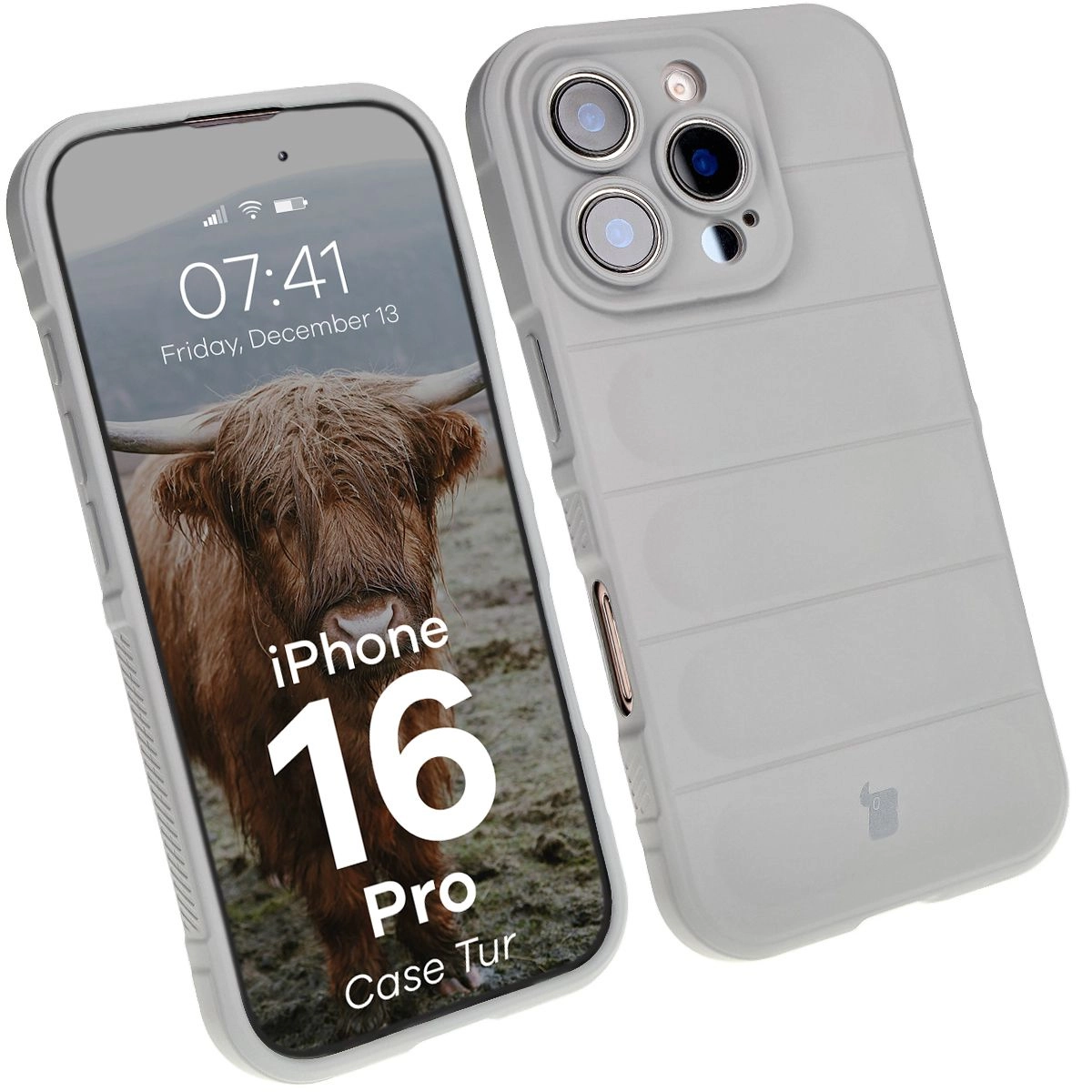 Etui Bizon Tur do iPhone 16 Pro Light Grey