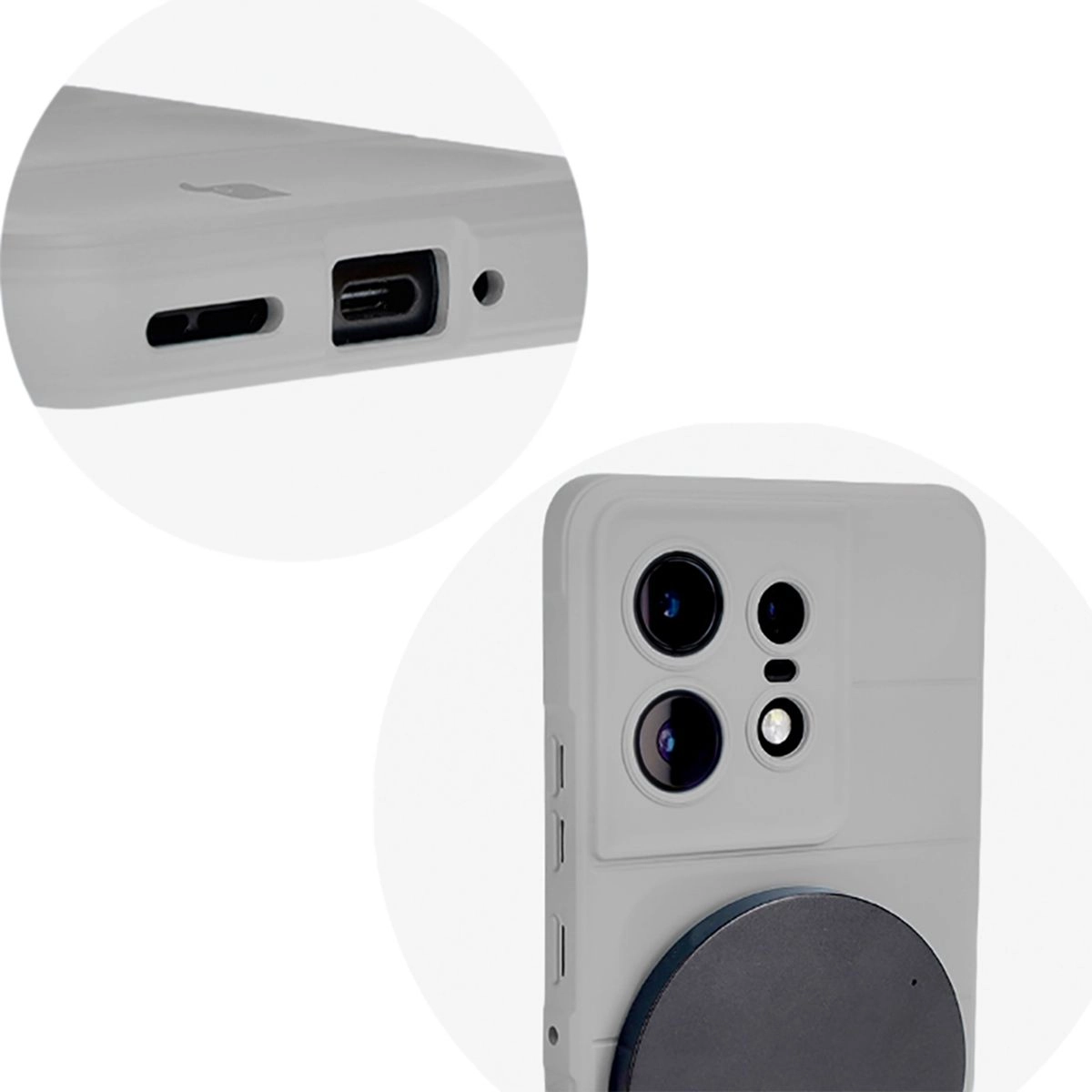 Etui Bizon Tur do Motorola Edge 50 Pro Light Grey