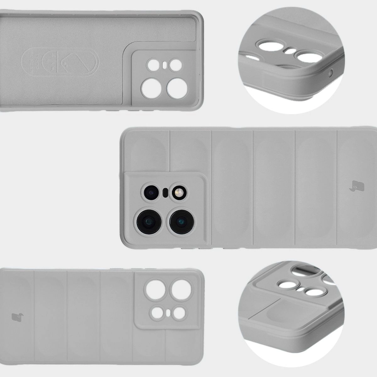 Etui Bizon Tur do Motorola Edge 50 Pro Light Grey