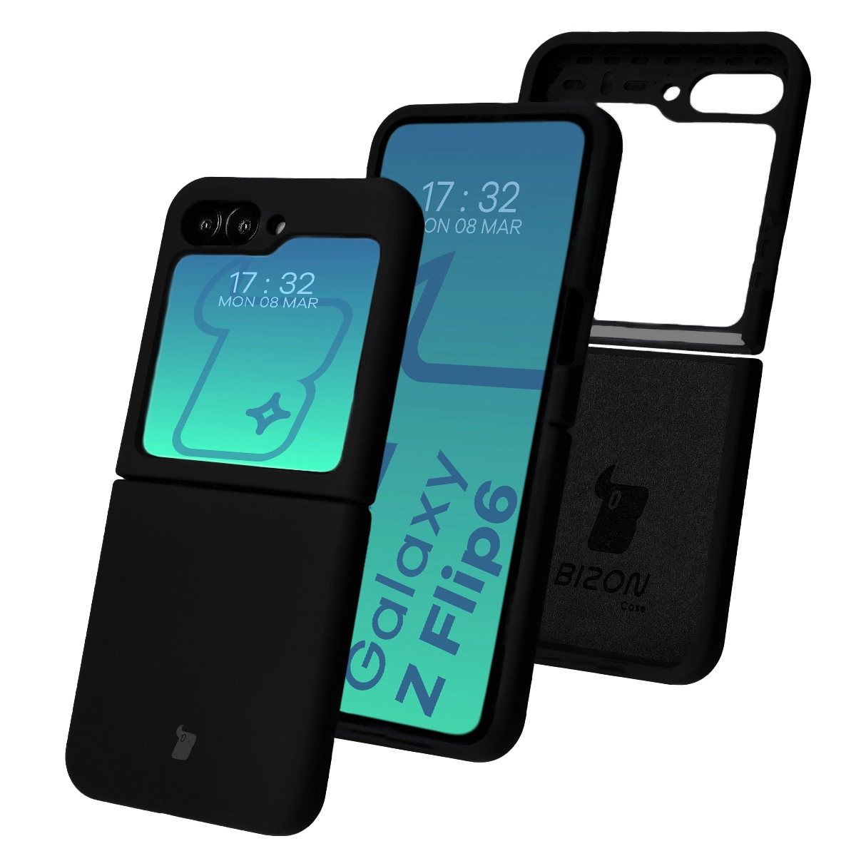 Etui Bizon Silikonowe Soft do Galaxy Z Flip6 Czarny