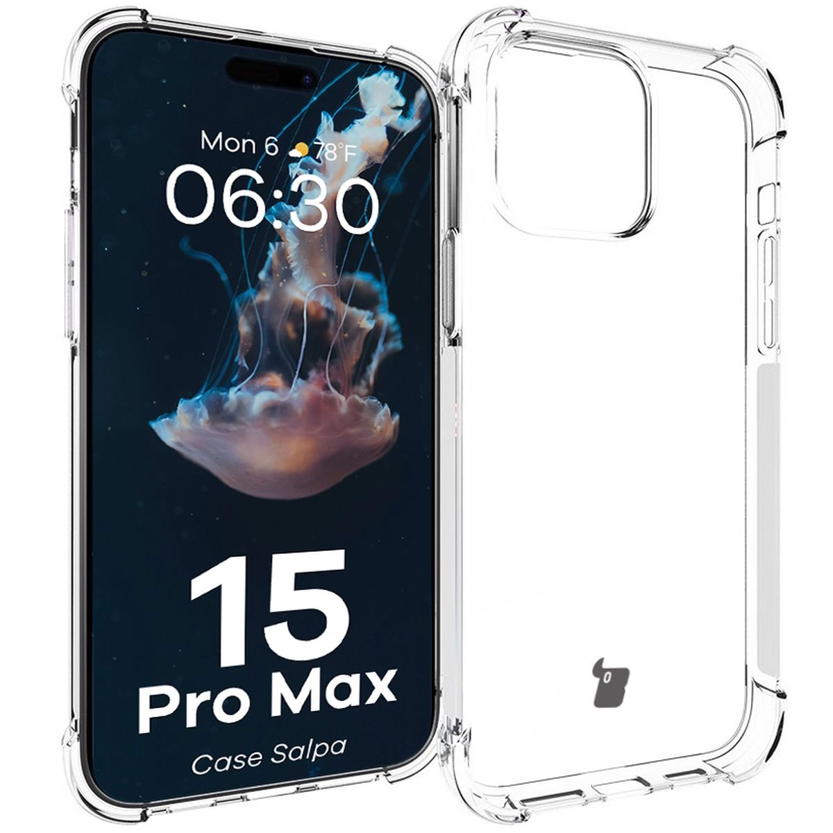 Etui Bizon Elastyczne Salpa do iPhone 15 Pro Max Przezroczysty