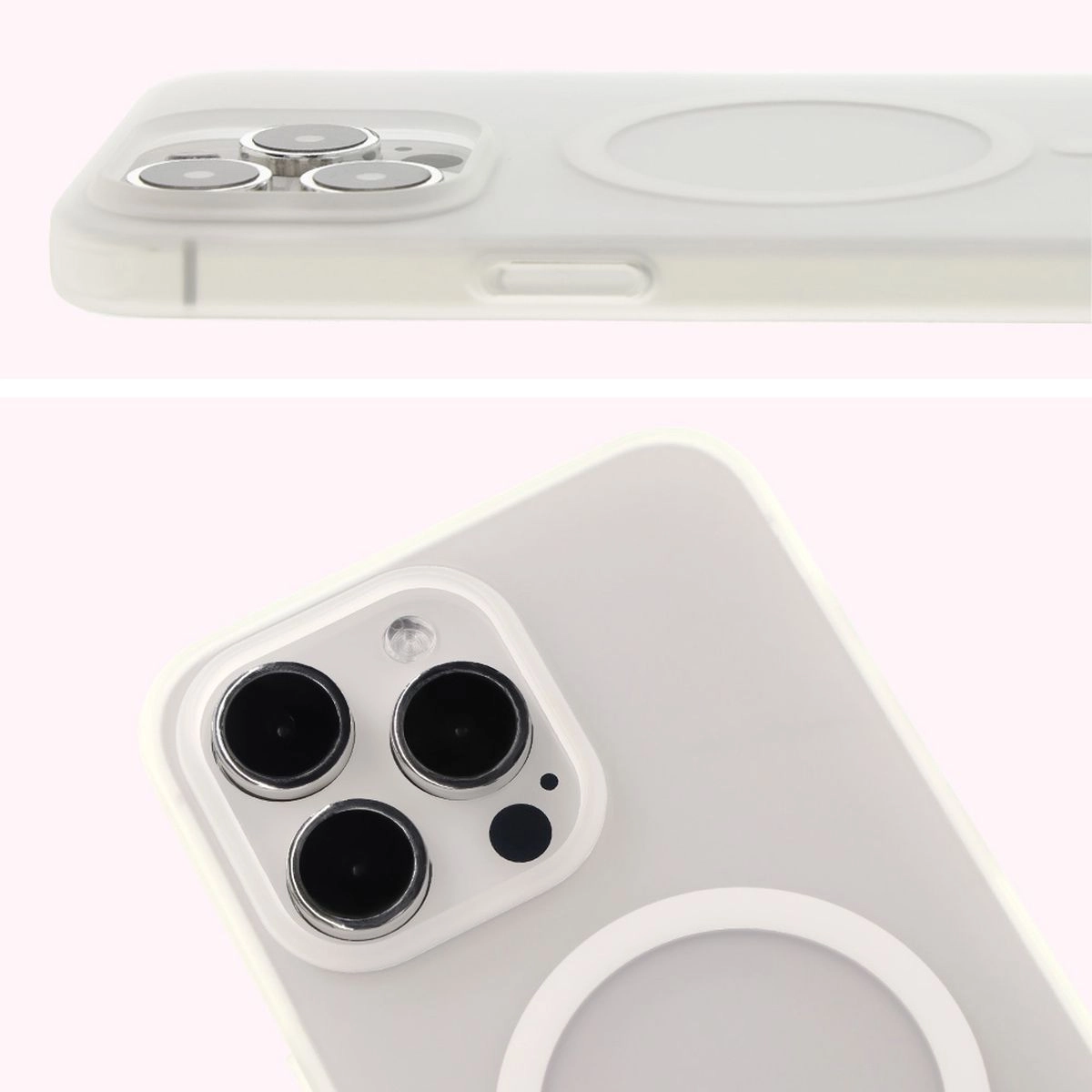 Etui Bizon MatteO z MagSafe do iPhone 15 Pro Max Półprzezroczyste