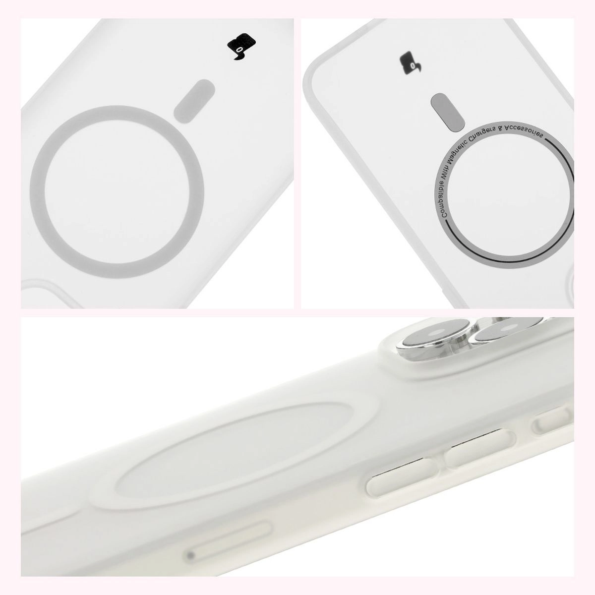 Etui Bizon MatteO z MagSafe do iPhone 15 Pro Max Półprzezroczyste