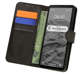 Etui Bizon z klapką Pocket do Sony Xperia 10 VI Czarny